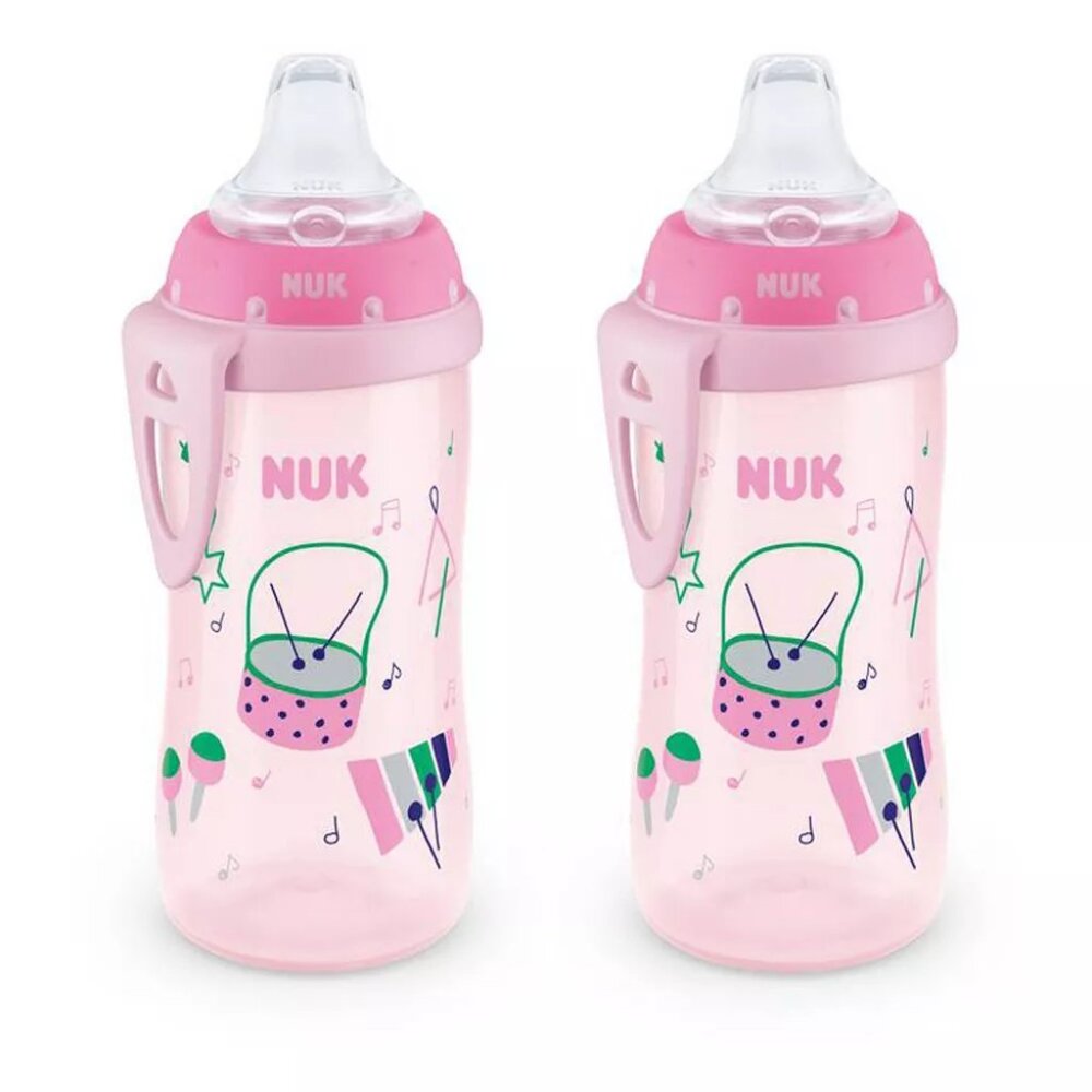 NUK Active Cup 10 oz, 2-Pack – Pink, Spill-Proof Toddler Cup, BPA-Free - NWT